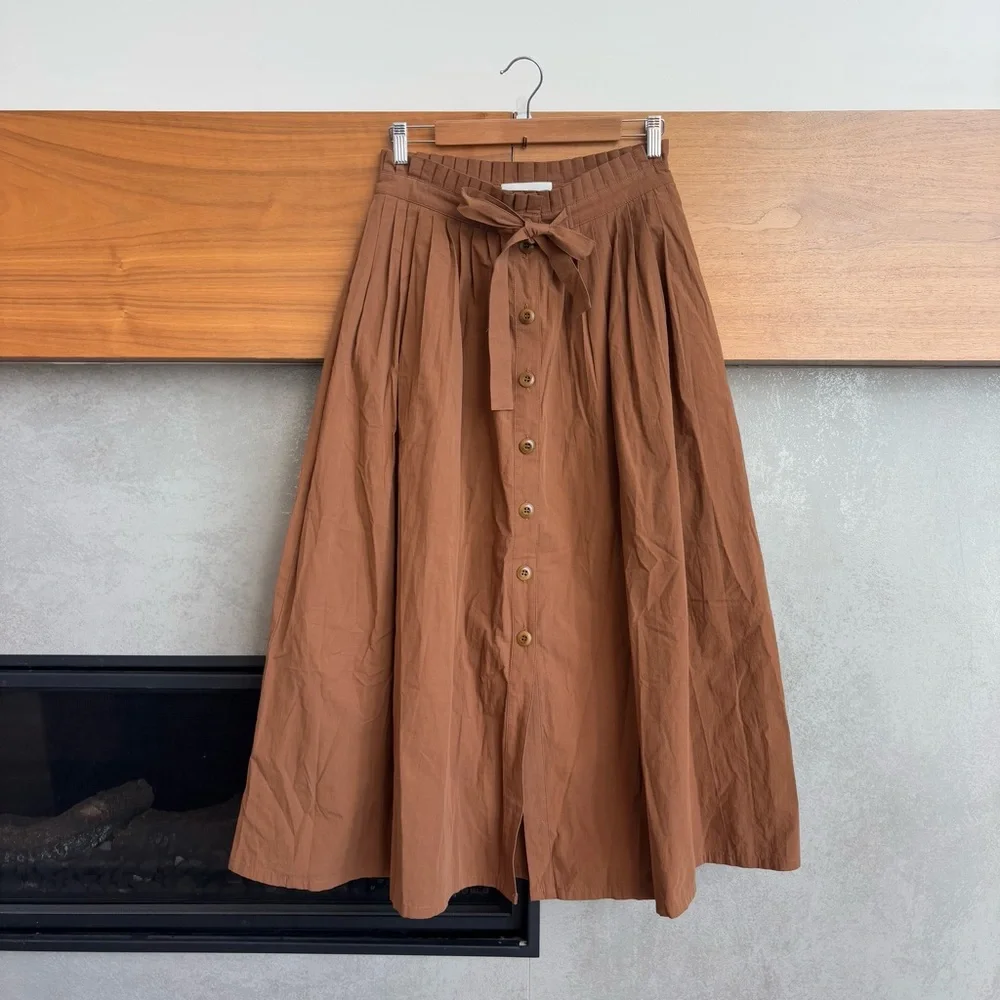THE GREAT. THE TREELINE SKIRT SUNTAN, SIZE US M / 2 - Picture 7 of 16